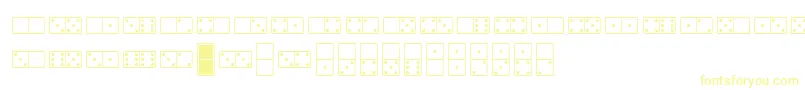 フォントWhitedominoes – 白い背景に黄色の文字