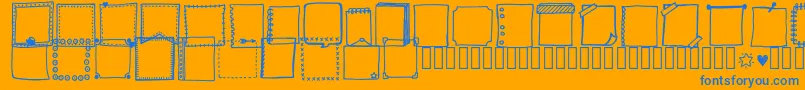 Tanaesteldoodleframes01Regular Font – Blue Fonts on Orange Background