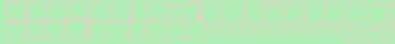 Tanaesteldoodleframes01Regular Font – Pink Fonts on Green Background