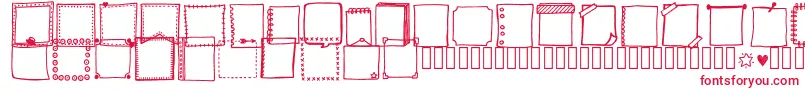 フォントTanaesteldoodleframes01Regular – 白い背景に赤い文字