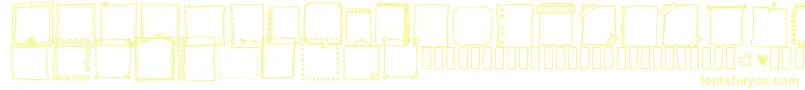 Tanaesteldoodleframes01Regular Font – Yellow Fonts on White Background