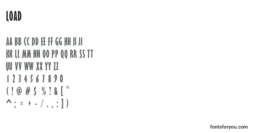 Шрифт Load – алфавит, цифры, специальные символы