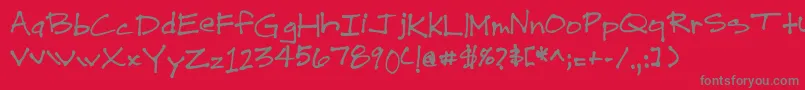 DrewHand1 Font – Gray Fonts on Red Background