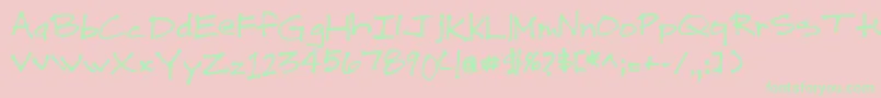 More about DrewHand1 Font DrewHand1 Font – Green Fonts on Pink Background