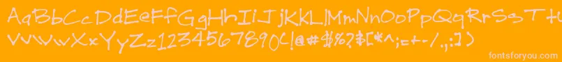 DrewHand1 Font – Pink Fonts on Orange Background