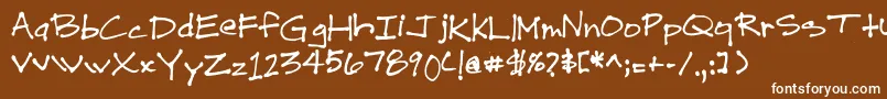 En savoir plus sur la police DrewHand1 Police DrewHand1 – polices blanches sur fond brun
