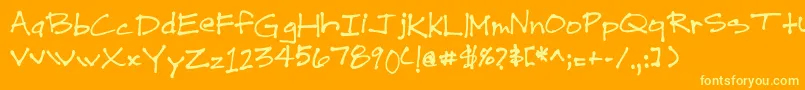 Подробнее о шрифте DrewHand1 Шрифт DrewHand1 – жёлтые шрифты на оранжевом фоне