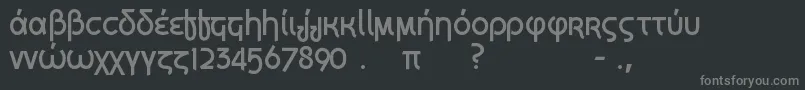 フォントGrec – 黒い背景に灰色の文字