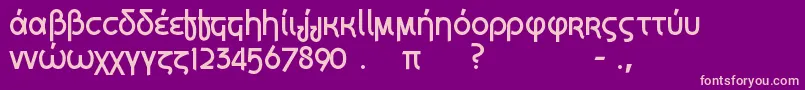 Grec Font – Pink Fonts on Purple Background
