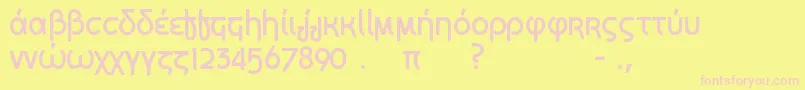 Grec Font – Pink Fonts on Yellow Background