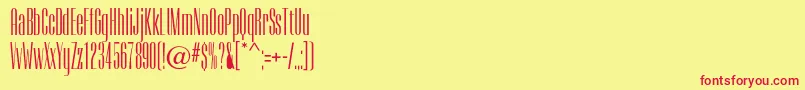 Czcionka Camertoncc – czerwone czcionki na żółtym tle