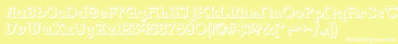 Vlaanderenshadownf Font – White Fonts on Yellow Background