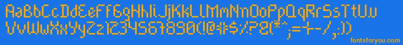 Cayetano Font – Orange Fonts on Blue Background