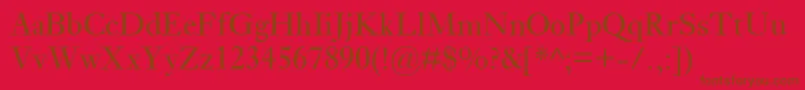 EhrhardtMt-fontti – ruskeat fontit punaisella taustalla