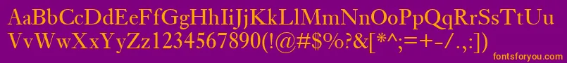 EhrhardtMt Font – Orange Fonts on Purple Background