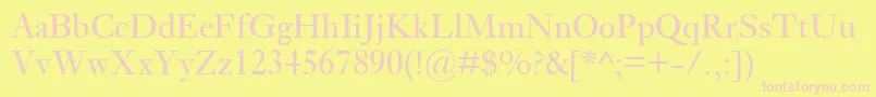 EhrhardtMt Font – Pink Fonts on Yellow Background