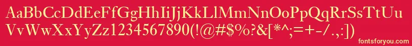 EhrhardtMt Font – Yellow Fonts on Red Background