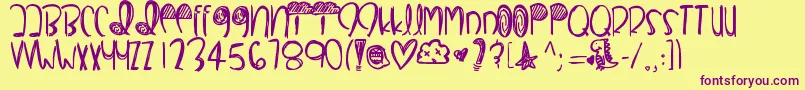 Imahaveyou Font – Purple Fonts on Yellow Background