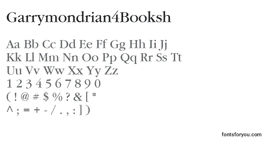 A fonte Garrymondrian4Booksh – alfabeto, números, caracteres especiais
