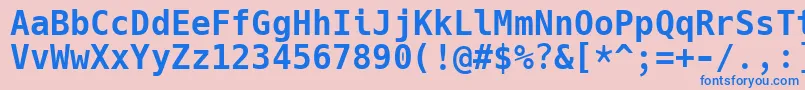 HackBold Font – Blue Fonts on Pink Background