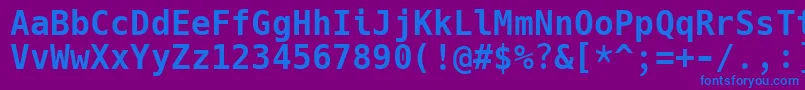 HackBold Font – Blue Fonts on Purple Background