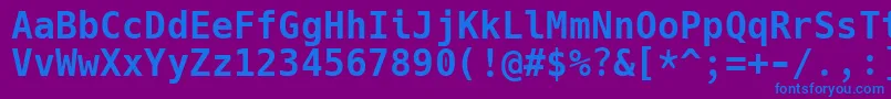 フォントHackBold – 紫色の背景に青い文字