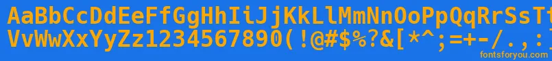 Шрифт HackBold – оранжевые шрифты на синем фоне