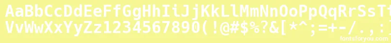 フォントHackBold – 黄色い背景に白い文字