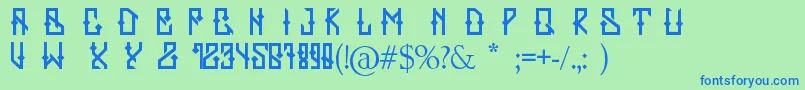 Zerb Font – Blue Fonts on Green Background
