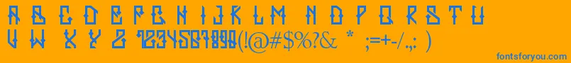 Zerb Font – Blue Fonts on Orange Background