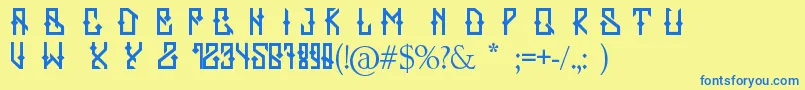 Zerb Font – Blue Fonts on Yellow Background