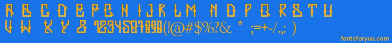 Zerb Font – Orange Fonts on Blue Background