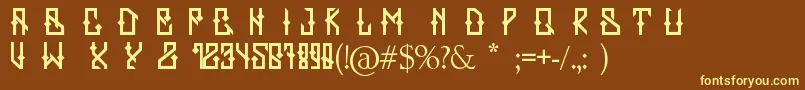 Zerb Font – Yellow Fonts on Brown Background