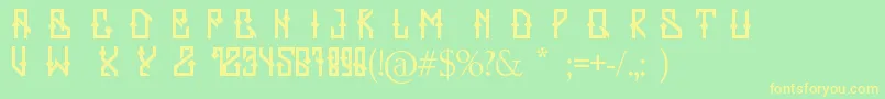 Zerb Font – Yellow Fonts on Green Background
