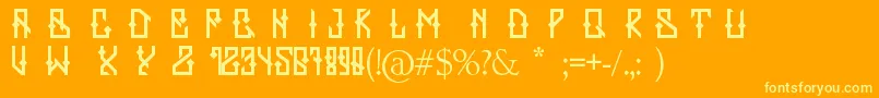 Zerb Font – Yellow Fonts on Orange Background