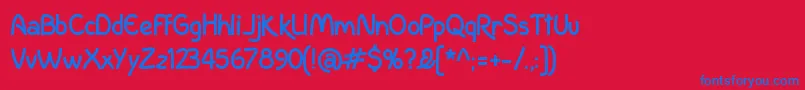 フォントIncolhuaB – 赤い背景に青い文字
