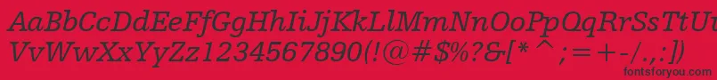 HumanistSlabserif712ItalicBt Font – Black Fonts on Red Background