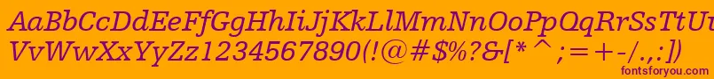 HumanistSlabserif712ItalicBt Font – Purple Fonts on Orange Background