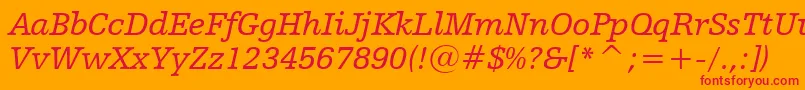 HumanistSlabserif712ItalicBt Font – Red Fonts on Orange Background