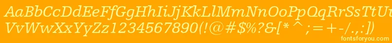 HumanistSlabserif712ItalicBt Font – Yellow Fonts on Orange Background
