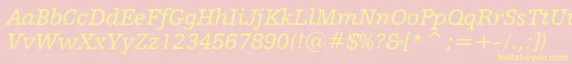 HumanistSlabserif712ItalicBt Font – Yellow Fonts on Pink Background