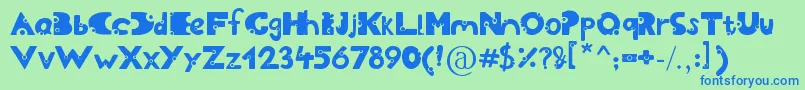 Cheesy Font – Blue Fonts on Green Background