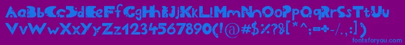 Cheesy Font – Blue Fonts on Purple Background