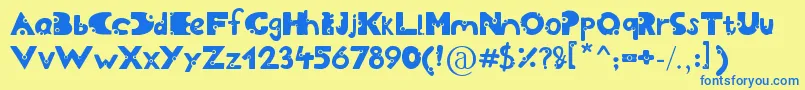 Cheesy Font – Blue Fonts on Yellow Background