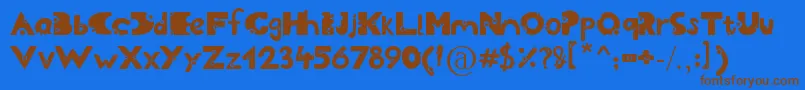 Cheesy Font – Brown Fonts on Blue Background