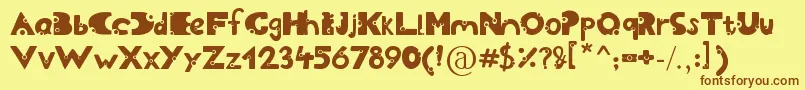 Cheesy Font – Brown Fonts on Yellow Background