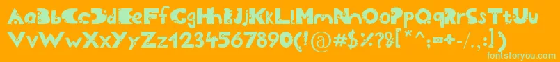 Cheesy Font – Green Fonts on Orange Background