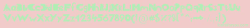 Cheesy Font – Green Fonts on Pink Background