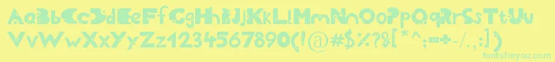 Cheesy Font – Green Fonts on Yellow Background