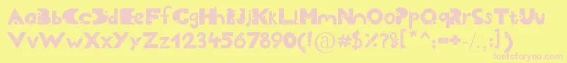 Cheesy Font – Pink Fonts on Yellow Background